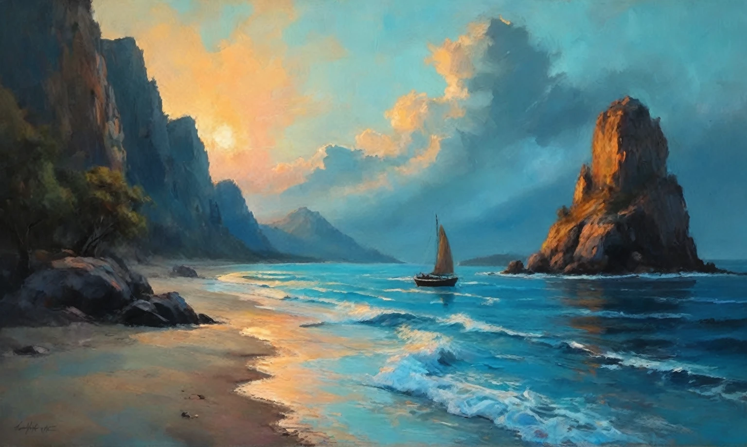 Create a plain canvas, evocative background using the expressive and textured brushstrokes abstract Use a muted color palette with subtle variations in tone to create depth and visual interest. Focus on the tactile quality of the oil paint, incorporating gentle gradients and soft transitions between colors. Allow the brushstrokes to remain visible, adding a sense of raw emotion and intimacy to the background. a thick textured oil painting, impasto brushstrokes, dry brushing,revealing underlayers, abstract landscape, moody lighting, dramatic shadows, muted earthy colors, vibrant colors, highly detailed, masterpiece, using a palette of light pink, muted blue, dark grayish blue, bright blue, very dark gray, and light grayish blue