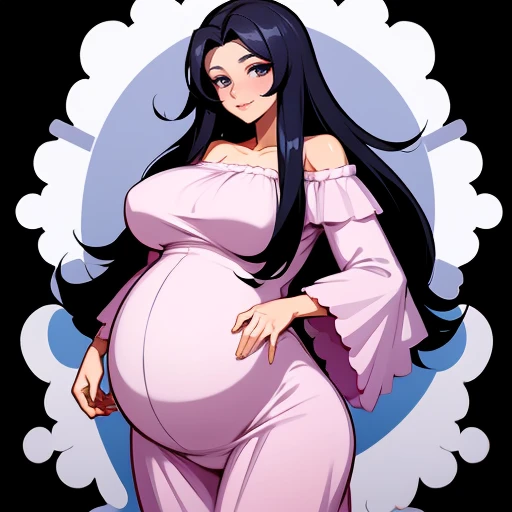 Mother，35 years old，人妻 A pregnant woman，pregnant，pregnant，pregnant with twins，10 months pregnant，Pretty Face，Sexy body，Long hair，wearing white transparent off-the-shoulder dresses，Sexy pajamas