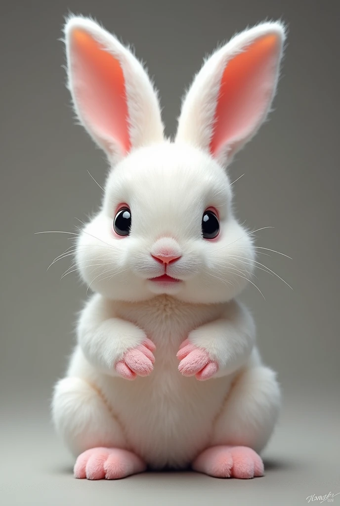 (best quality, masterpiece, ultra detailed, ultra high res, photorealistic, raw photo, absurdres, absolutely resolution), A creature that combines a rabbit and a marshmallow