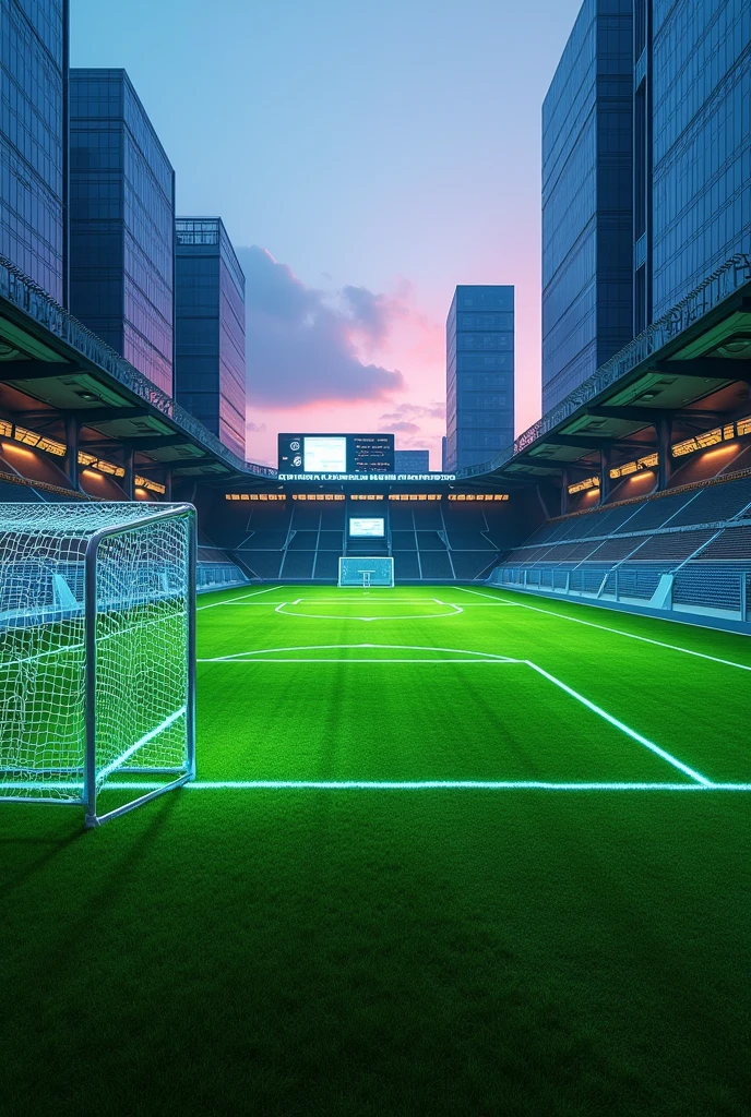 Soccer field, small, future, Without people 