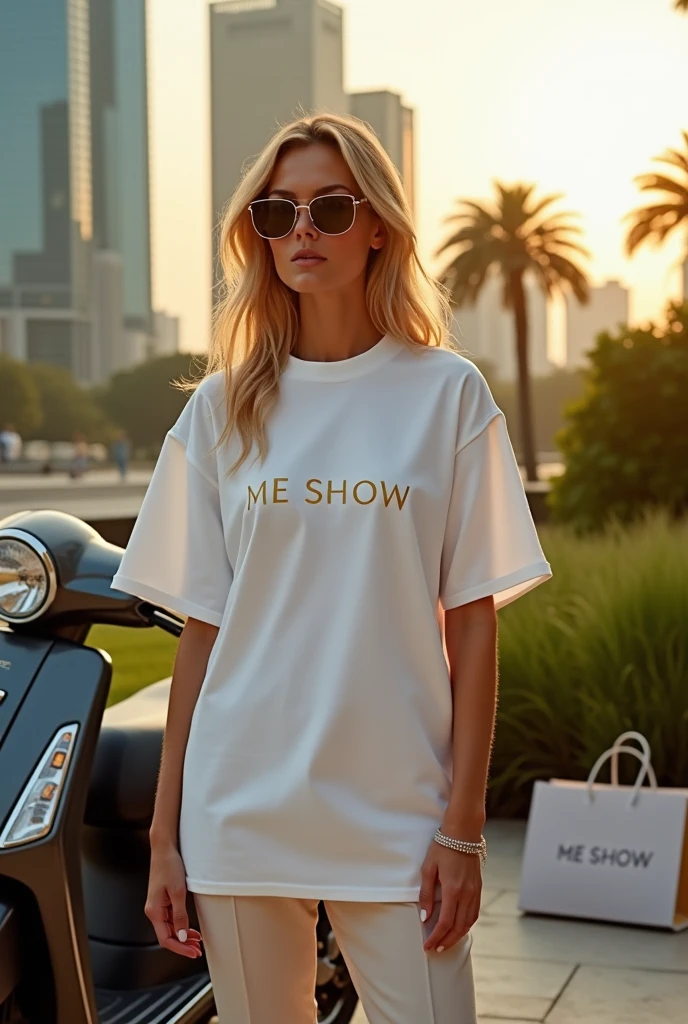 Promoting luxury brand t-shirts brand ME SHOW TAG LINE LIVE IN STYLE
