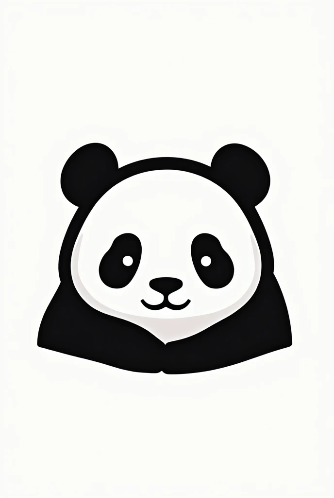 Logo and silhouette of a panda, Black and white image, new and good quality