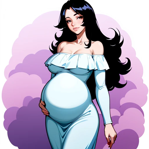 Mother,35 years old,人妻 A pregnant woman,pregnant,pregnant,pregnant with twins,10 months pregnant,Pretty Face,Sexy body,Long hair,wearing white transparent off-the-shoulder dresses,Sexy pajamas