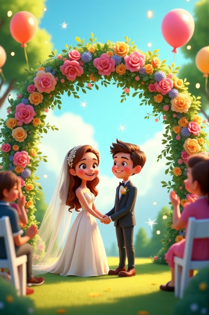 Wedding page, animated cartoon