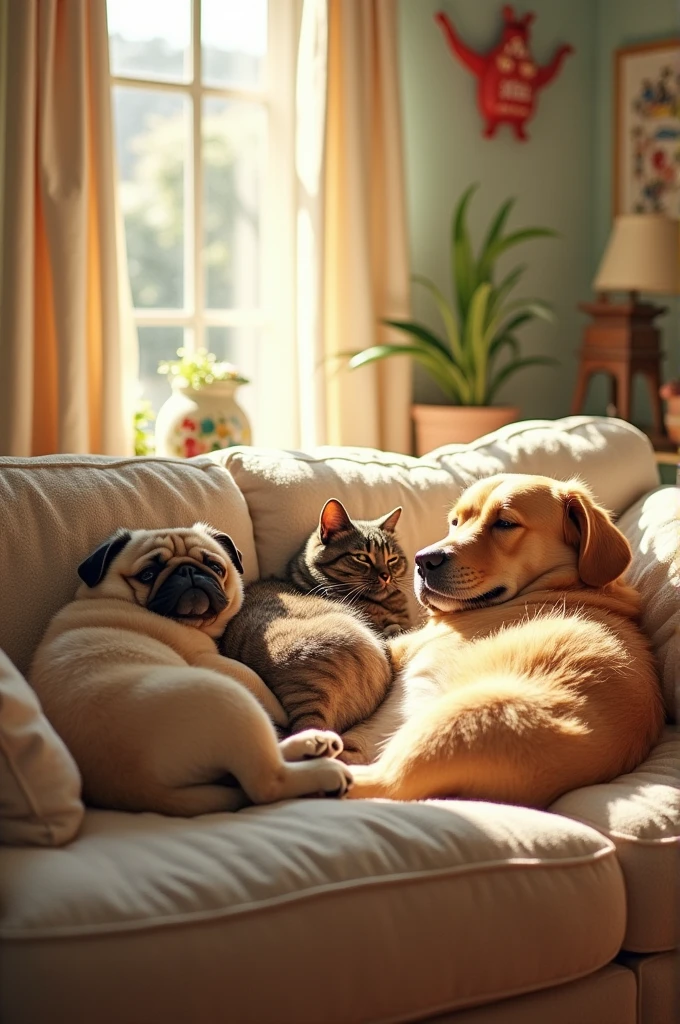 Lots of fatty pet in one frame enjoying