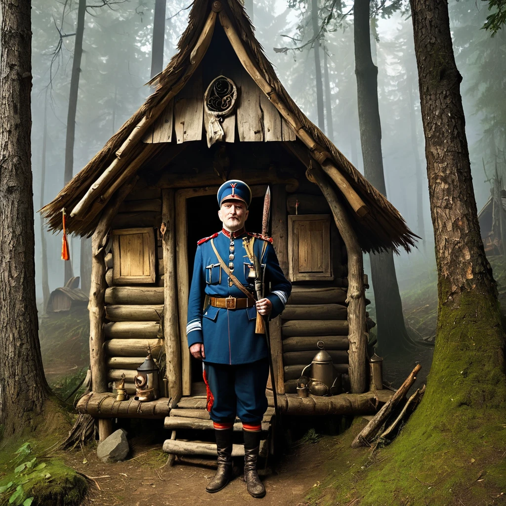 novel: "The Shadow of Fairy Tales: Call of the Artifact" Ivan the man in a military uniform from 1916. stands in front of the hut on chicken legs. an attractive Baba Yaga came out to him. What is easier to call a girl 