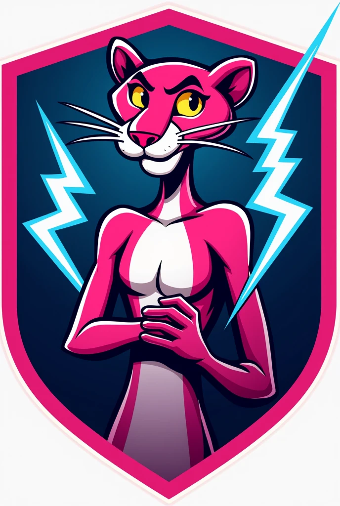 a crest for the interclass team called Eletropanthers that features the fictional character Pink Panther