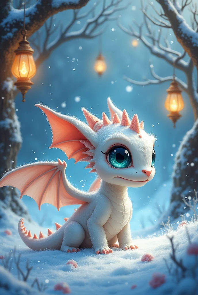 Baby white dragon dungeons and dragons make it look more fantasy