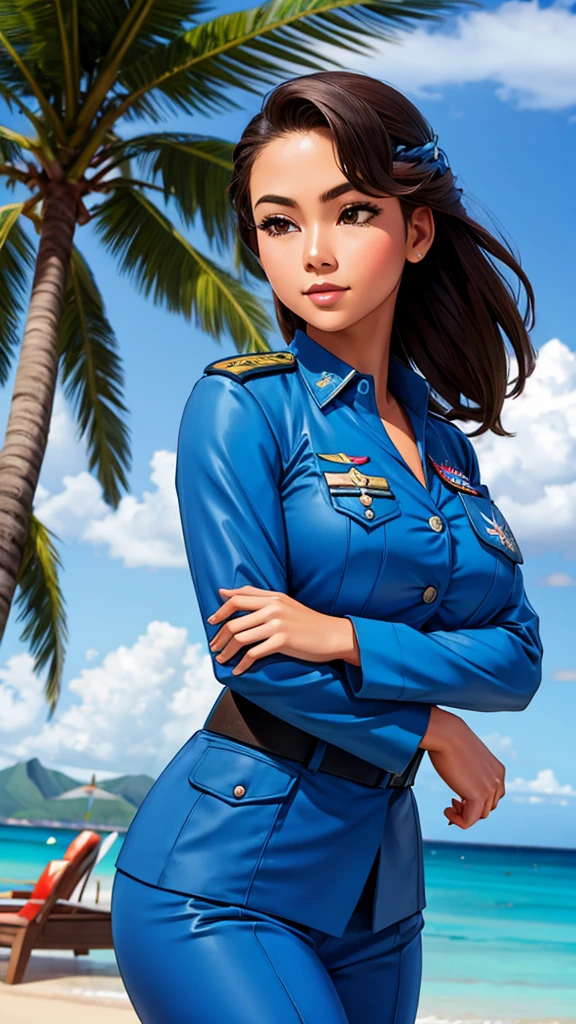 Hawaiian beauty, uniform, airwoman