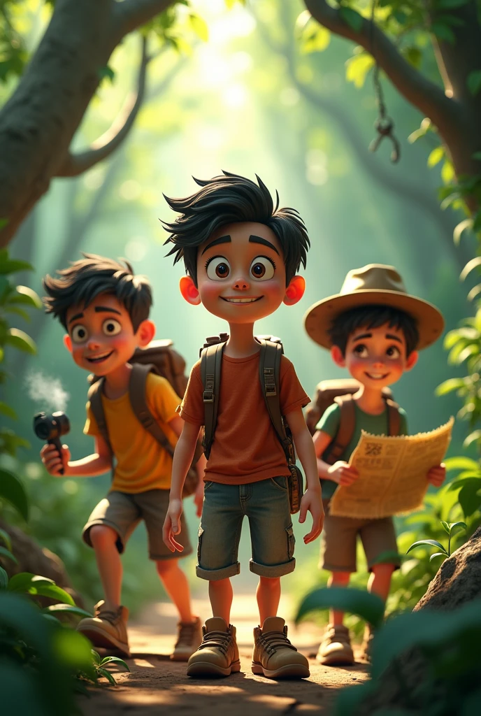 3d animation राहुल ने अपने दोस्तों के साथ मिलकर खजाने को खोजने का फैसला किया।