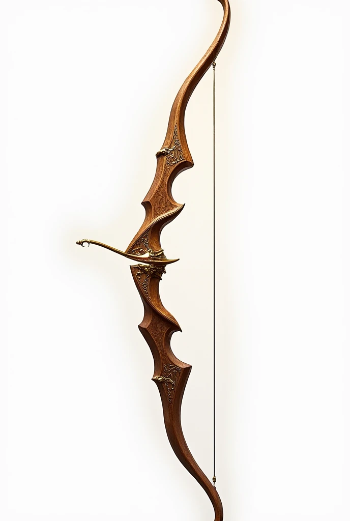 Draw a yew longbow, magical, with an imposing image. PNG style white background