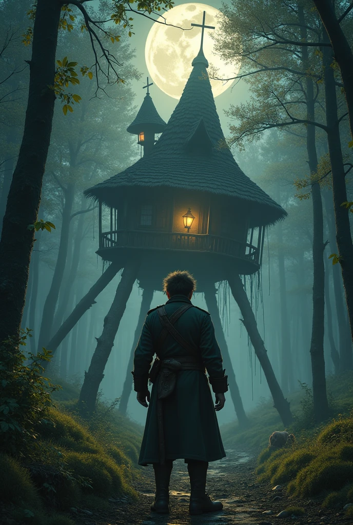novel: "The Shadow of Fairy Tales: Call of the Artifact" Ivan the man in a military uniform from 1916. stands in front of the hut on chicken legs. an attractive Baba Yaga came out to him. What is easier to call a girl