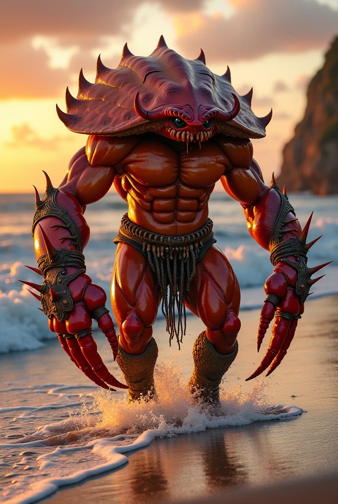 human with crab mixture