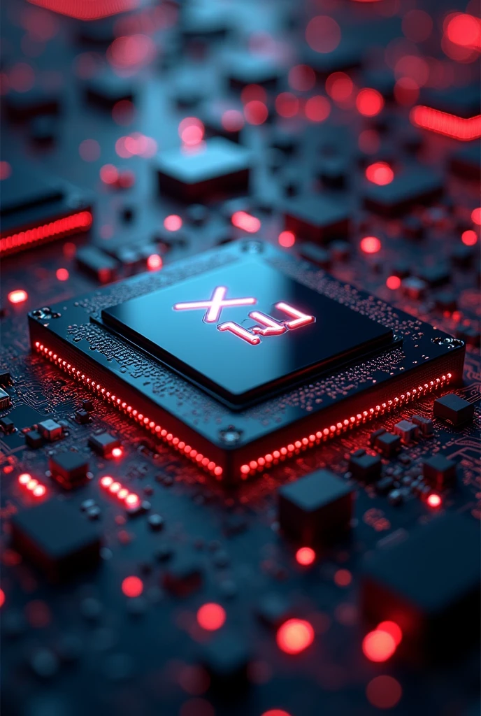 Create a CPU in 1nm process with the name X2 on it in black