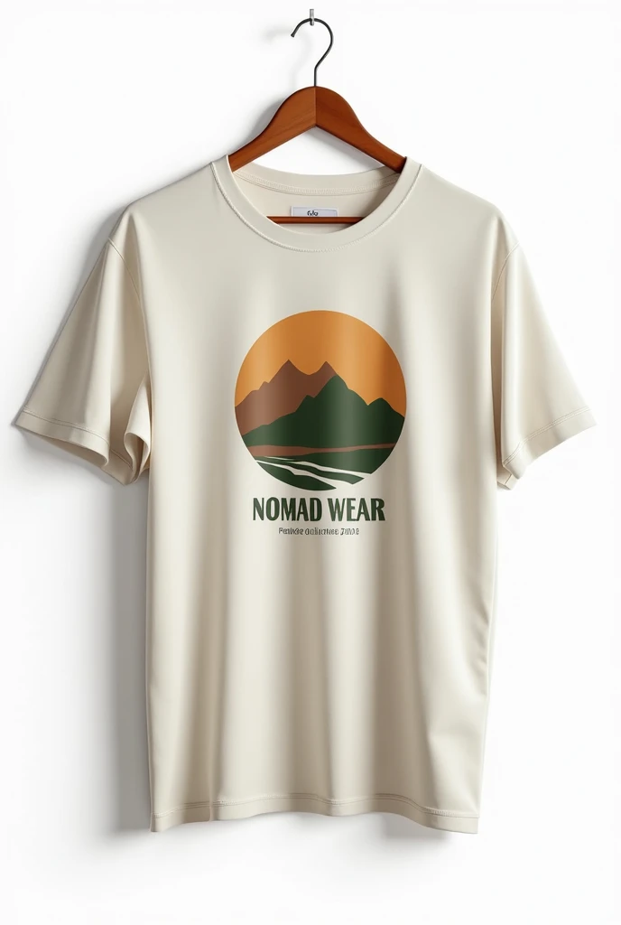 oversized t-shirt designs for my brand "nomad wear " preferably a design with just the t-shirt on a white background