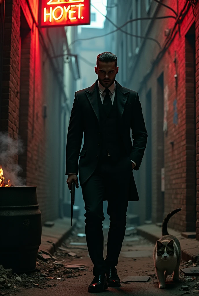 A cruel gangster with suit