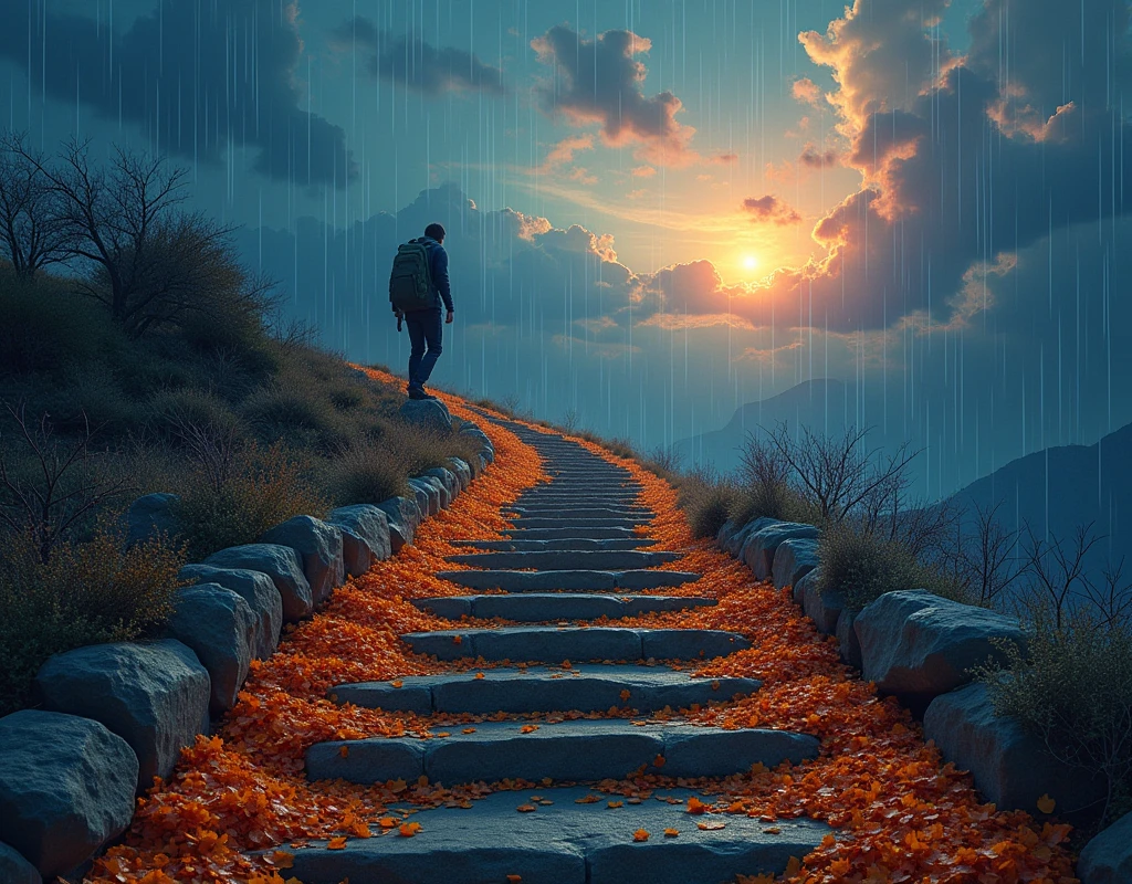 Heavy, You will climb these stairs with difficulty,
A pile of leaves the color of the sun on its skirts,
And one day you will look at the sky crying...