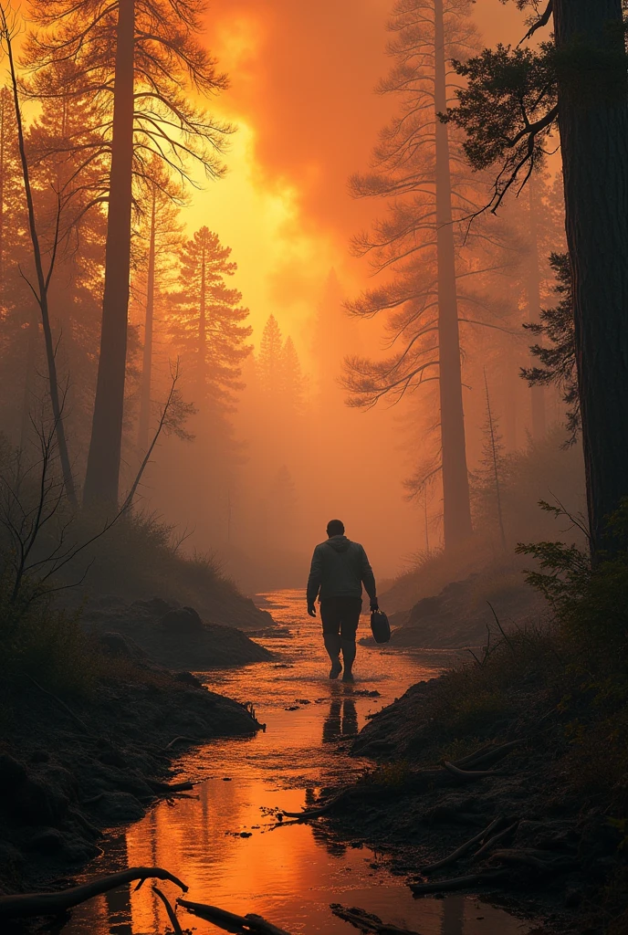 Animals dying as the food chain is extinguished, humans running desperately to save themselves, trees burning, a world completely polluted and engulfed in flames, rivers drying up.