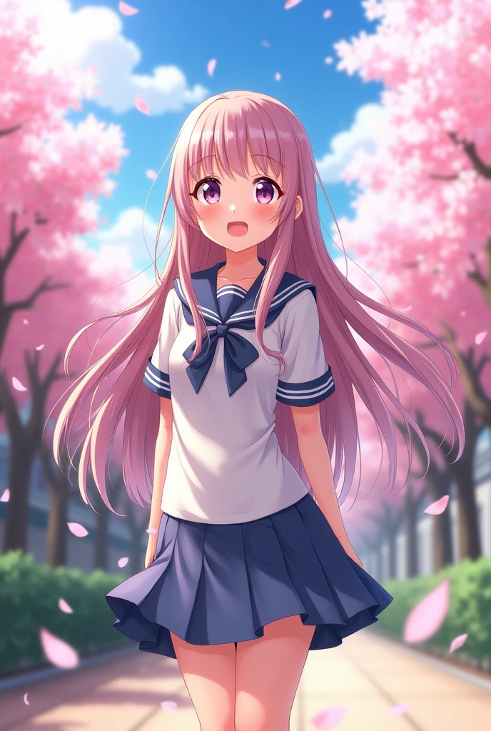 Anime beautiful girl,,younger sister,Sailor Suit