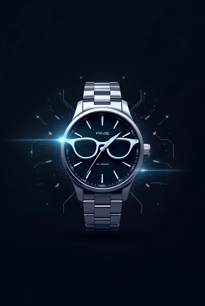 Create watch and glasses 3d logo design with name "time mondo'' 