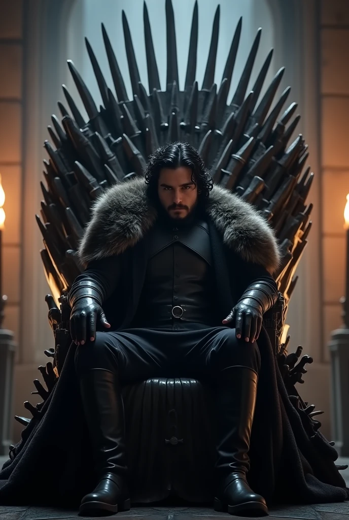 game of thrones ,Jon Snow sitting on the Iron Throne 4K