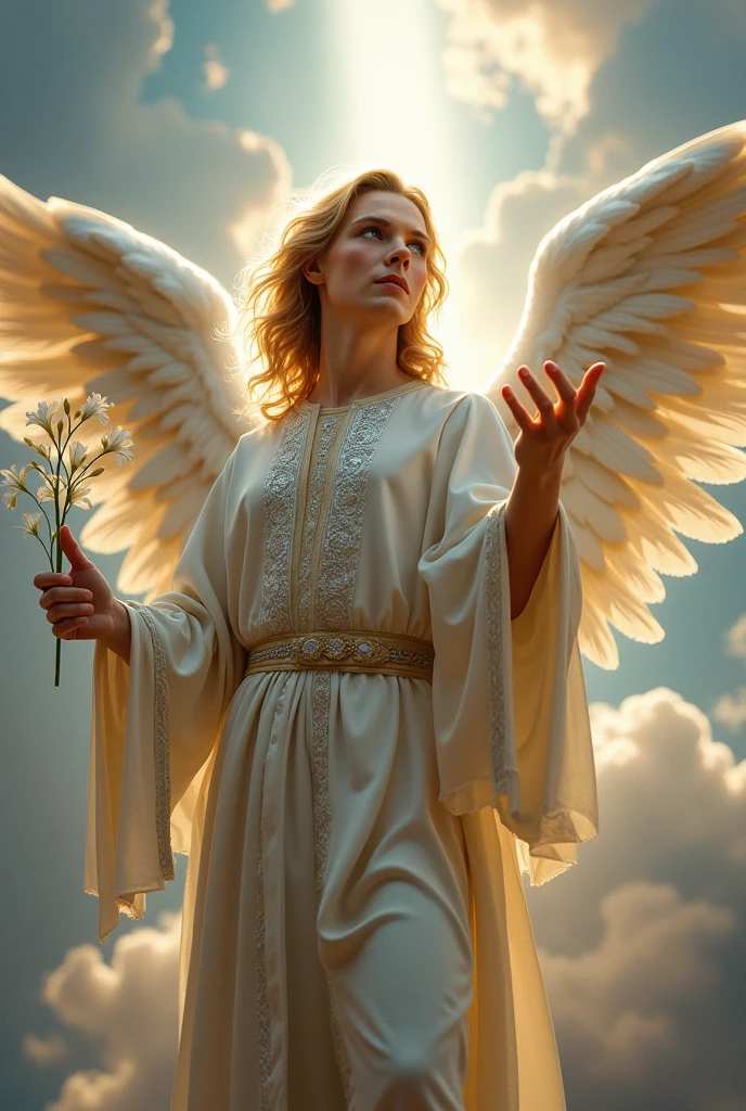 Realistic drawing of the angel Gabriel
