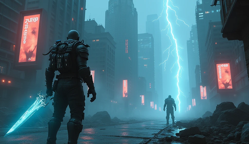 Create a book cover called The Path of Death with a futuristic horror video game setting