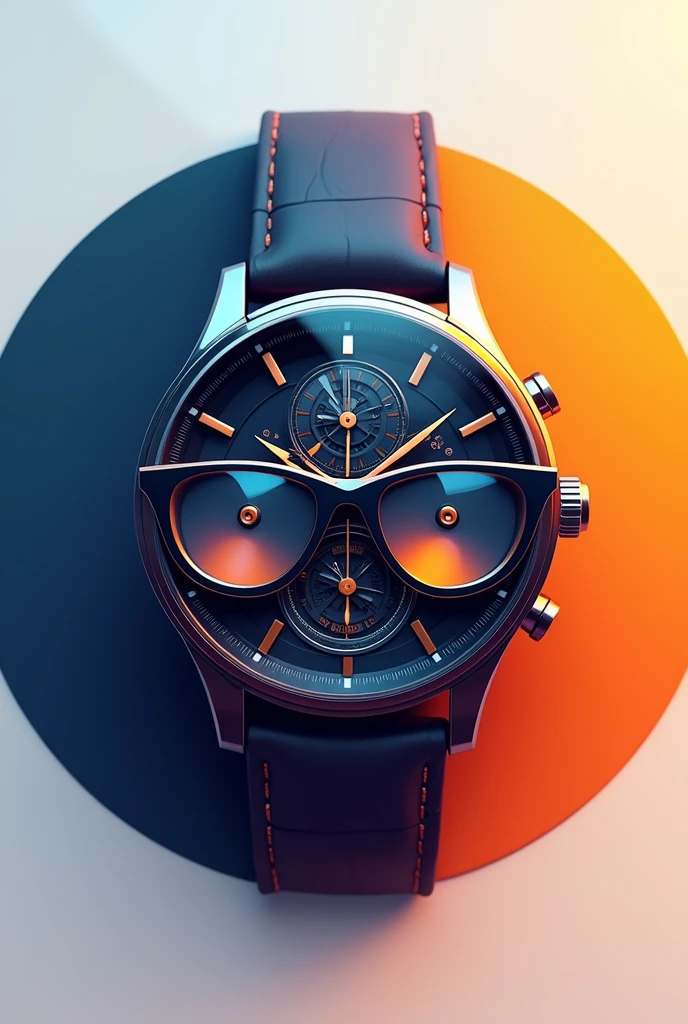 Create watch and glasses 3d logo design with name "time mondo''