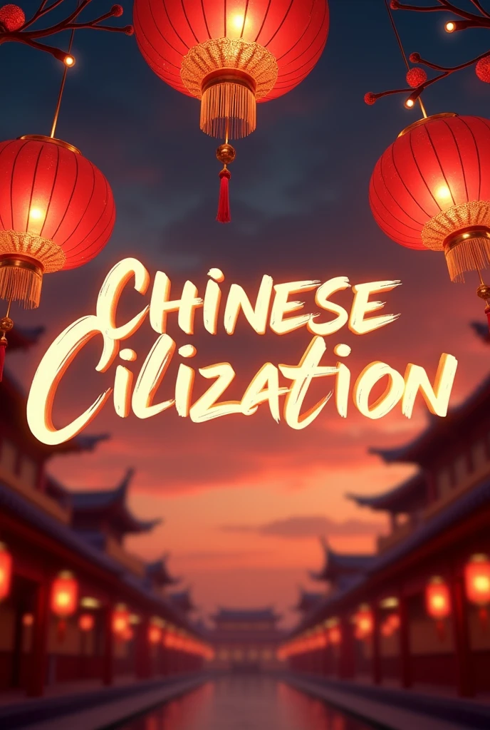 Animated title with text "CHINESE CIVILIZATION" surrounded by Chinese lanterns