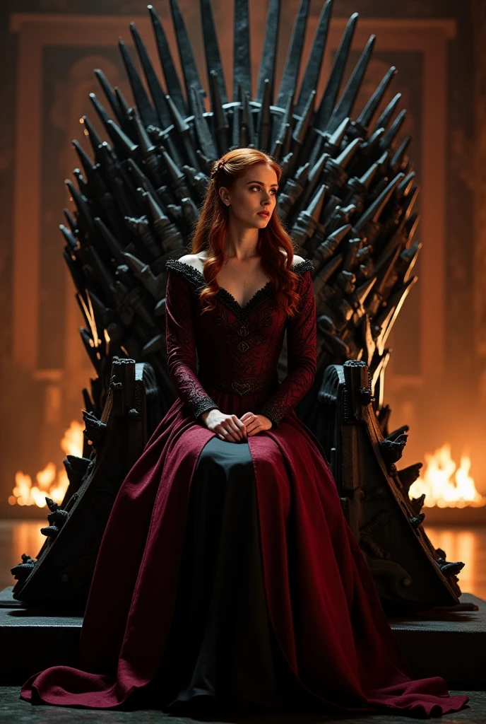 Sansa Stark sitting on the Iron Throne
