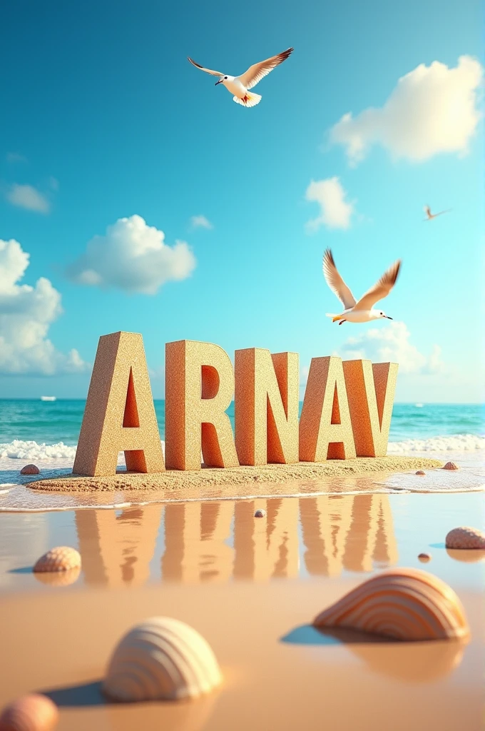 Sea vivew name " ARNAV" Bold font big name