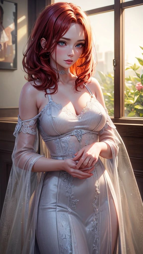 detailed redhead girl, beautiful detailed eyes, beautiful detailed lips, extremely detailed face, long eyelashes, no clothes, elegant, small breasts, ultra-detailed, (best quality,4k,8k,highres,masterpiece:1.2),ultra-detailed,(realistic,photorealistic,photo-realistic:1.37),HDR,UHD,studio lighting,ultra-fine painting,sharp focus,physically-based rendering,extreme detail description,professional,vivid colors,bokeh,portrait