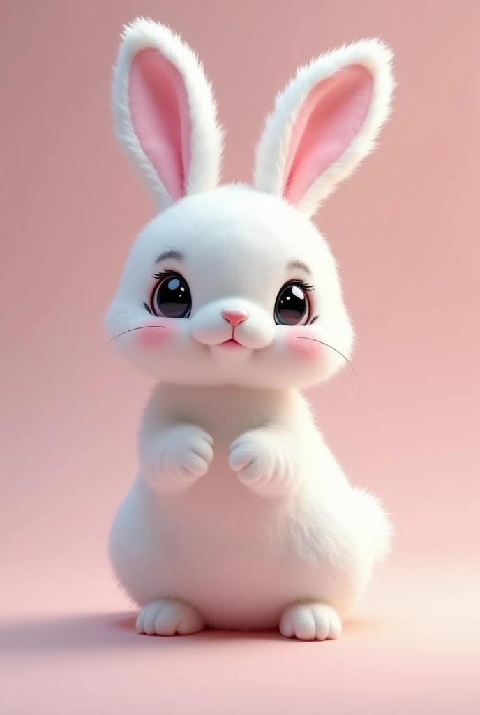 (best quality, masterpiece, ultra detailed, ultra high res, photorealistic, raw photo, absurdres, absolutely resolution), This creature has a rabbit body with the texture of a marshmallow. Its entire body is fluffy and soft, and it feels just like a marshmallow when you touch it. Its ears are long, soft, and slightly droopy. Its body is small and rounded, and is generally white with pink accents. Its eyes are large, black, and sparkling.