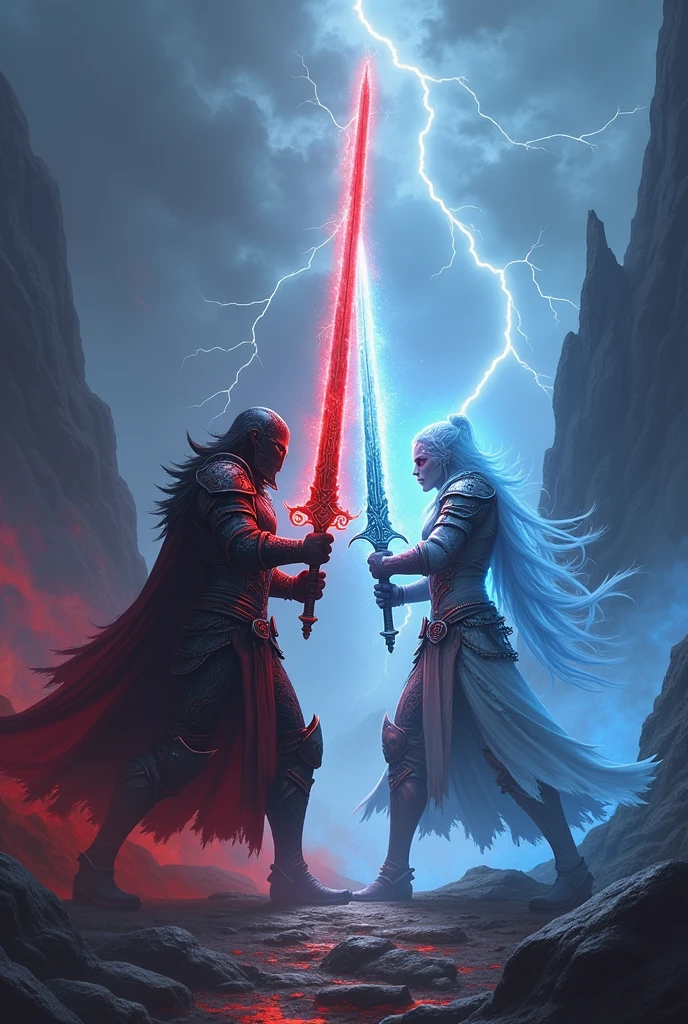Sword darkness red  and sword light blue 