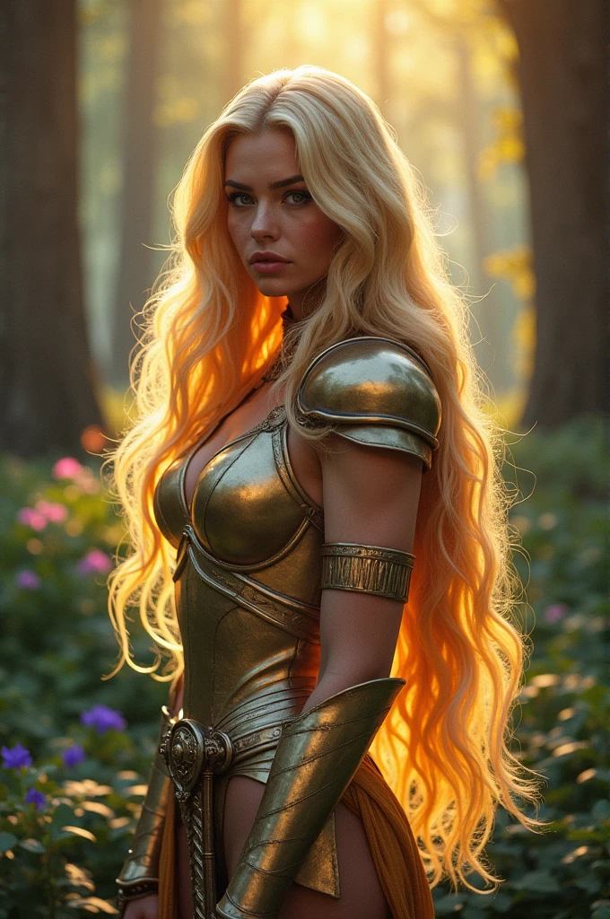 Lalisa dressed in blonde she-ra with sword on ribs