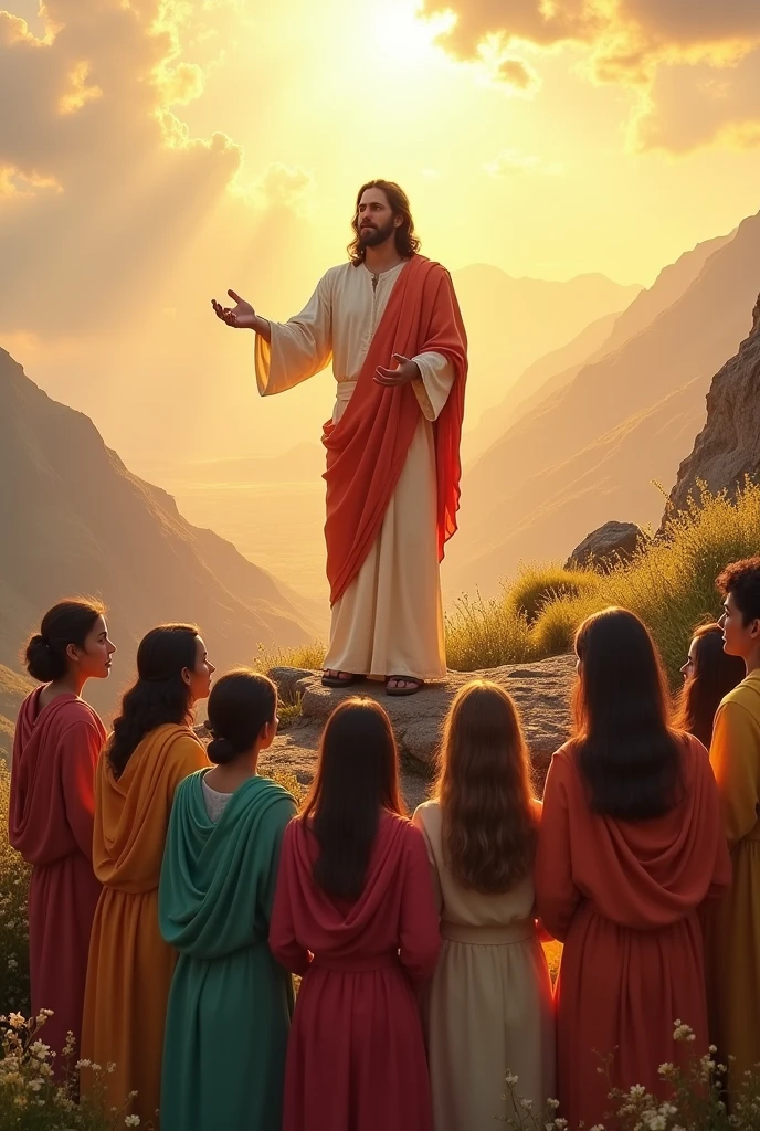 Eternal bread everlasting bond
Jesus with his people on mountain top view