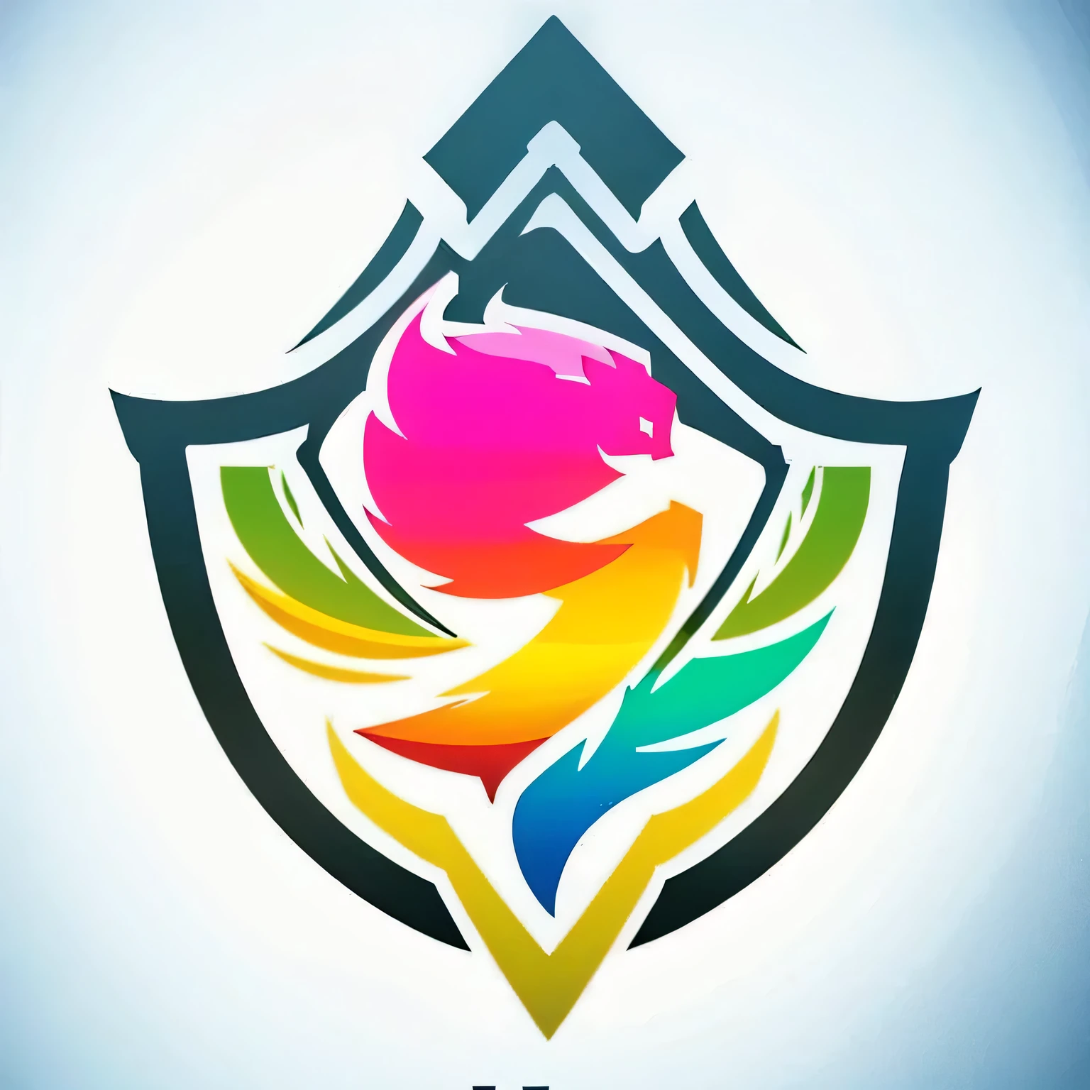 Make a logo for YouTube with green, yellow, and pink colors, and blue for sports, and a logo that is the logo of a kingdom.