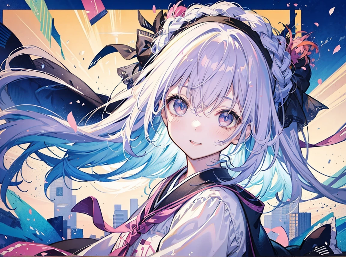 Create an image of a girl similar to Yui Arakaki. Focus especially on the atmosphere around the eyes and the style of the hair, and draw a person who has a similar impression to her. Also, incorporate a bright smile or graceful expression similar to hers. You can arrange your clothes and backgrounds freely, but please express her cleanliness and natural charm.