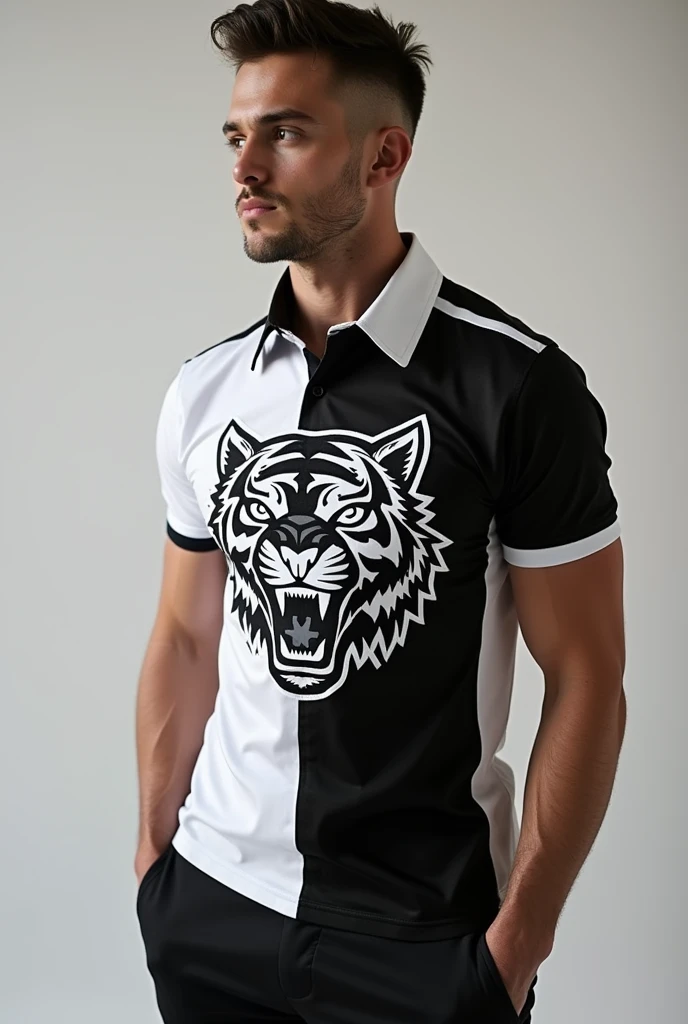 Interclass shirt with a tiger logo in black and white colors