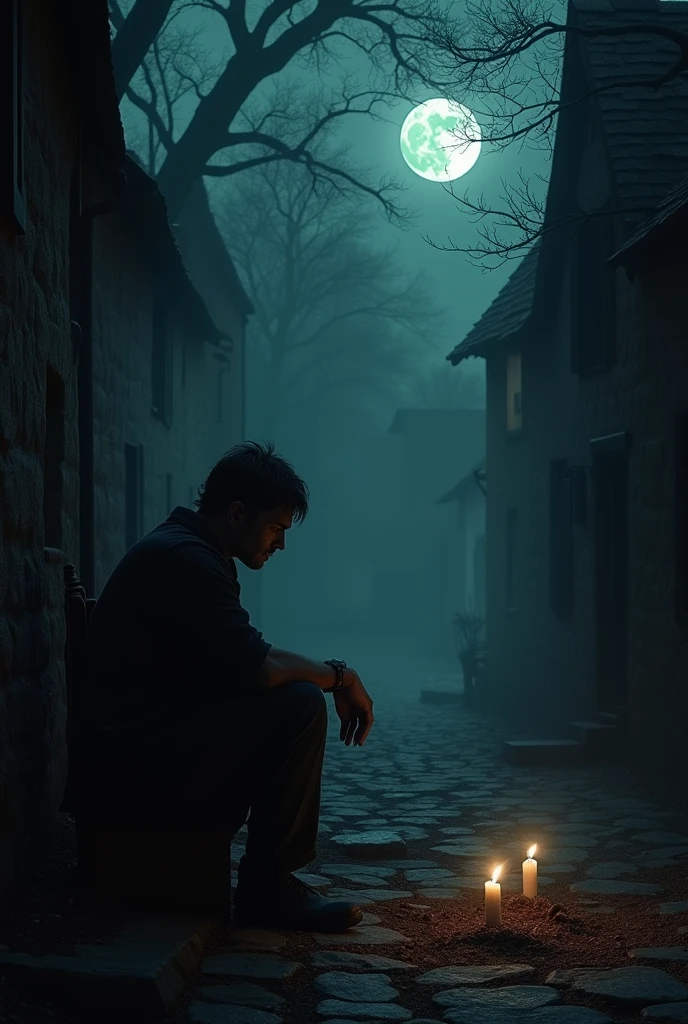 A man attacked by ghost in the village silently. Always he keep himself alone in the dark room
