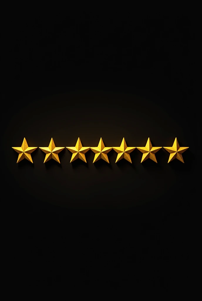 Photorealistic line of military yellow stars with a black background 