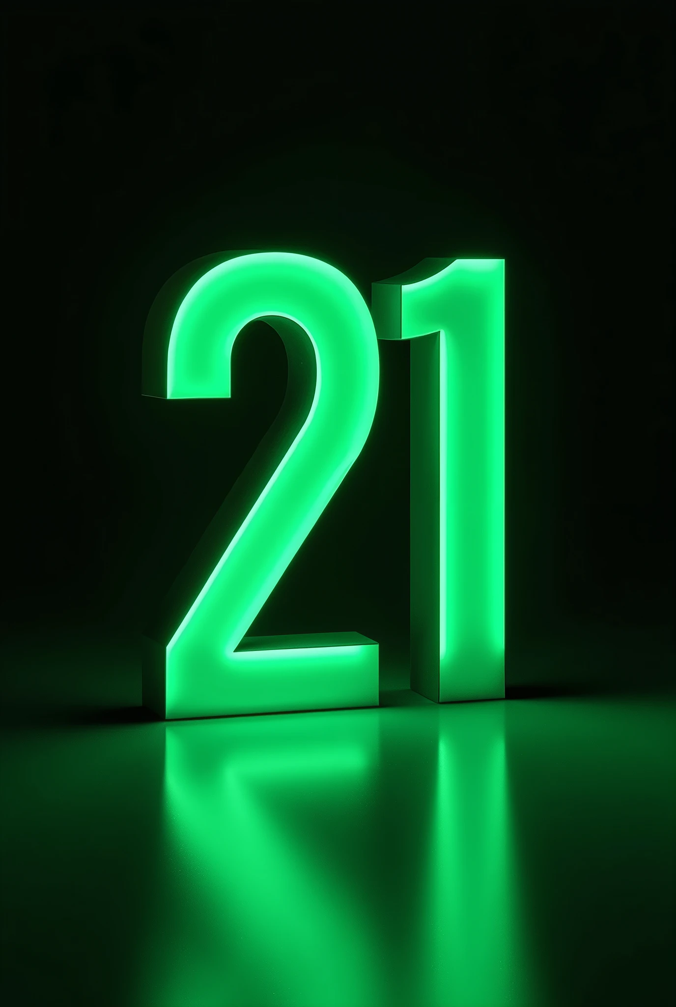 I want number 21 in green with black undertones, a different font and facing forward.