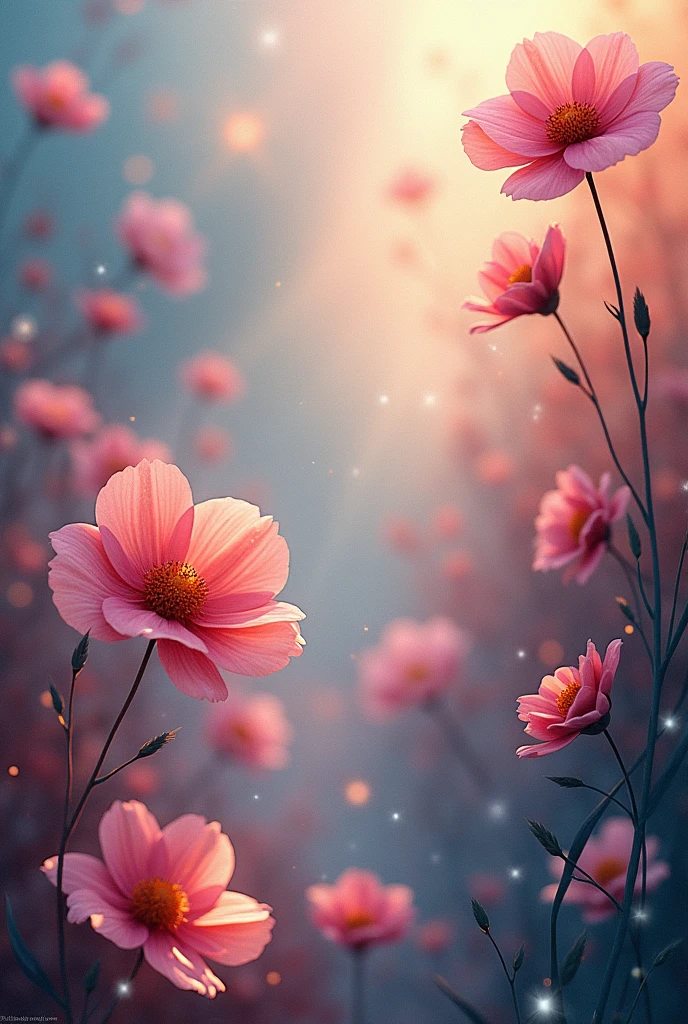 abstract Studio style background with aesthetic floral details, cinematic lighting, volumetric lighting
