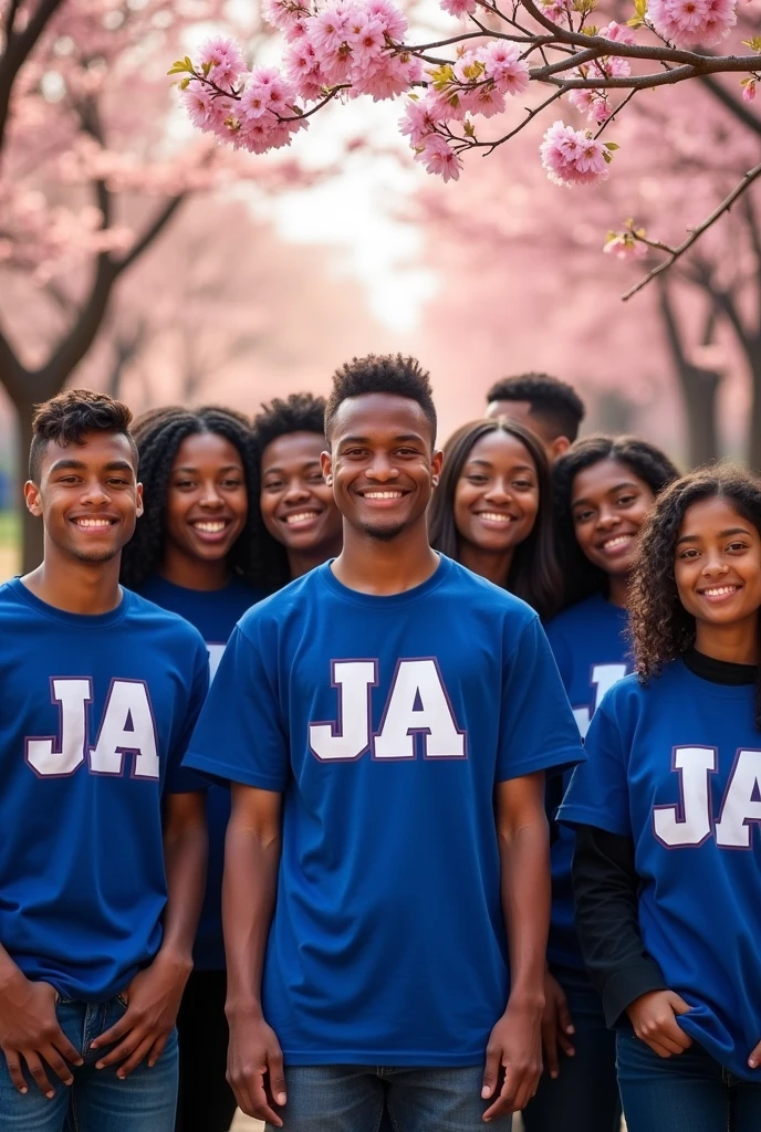 Create the lyrics: It is, with student clothing in blue, on the shirt the initials JA