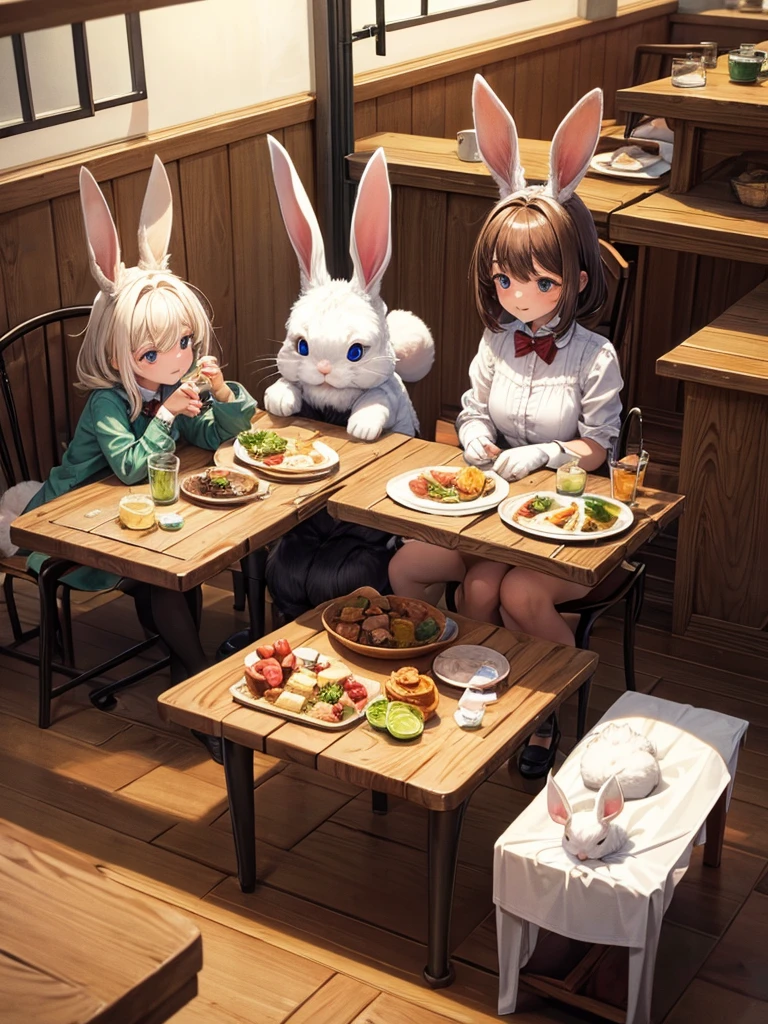 4 rabbits on the table