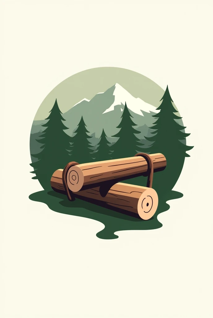 vector two-color logo for a lumber company, log in log grabber