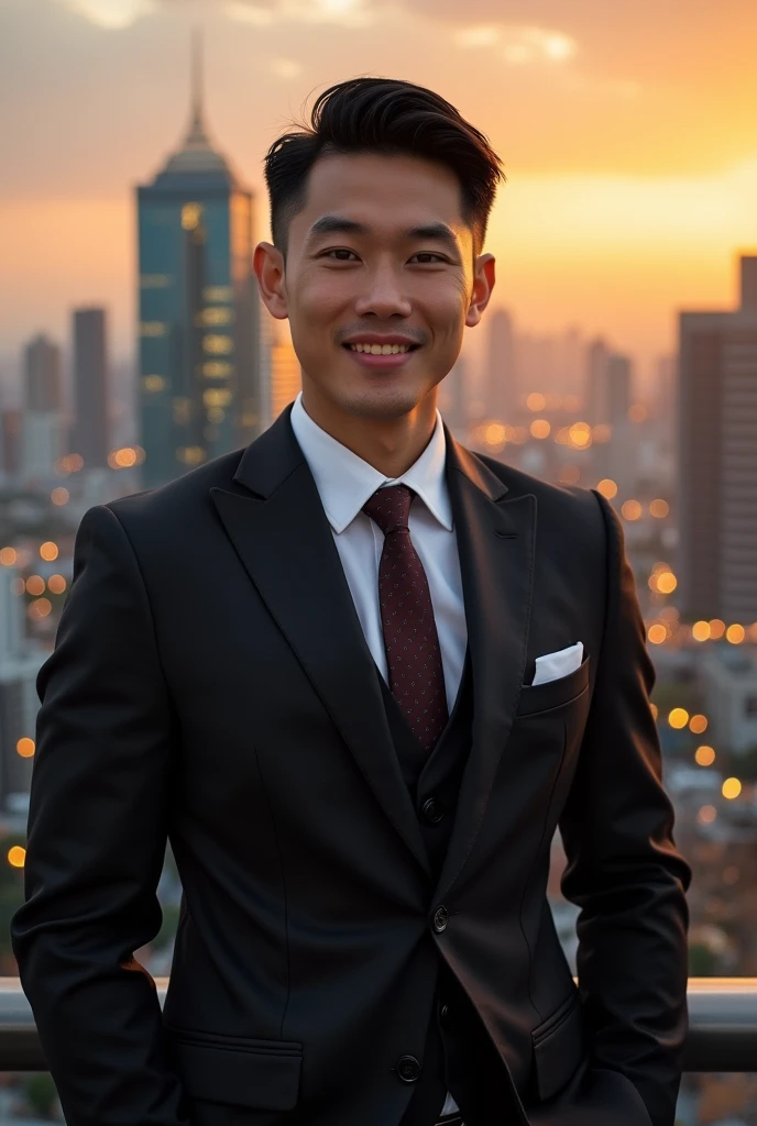 Handsome and rich Thai man, strong and tender