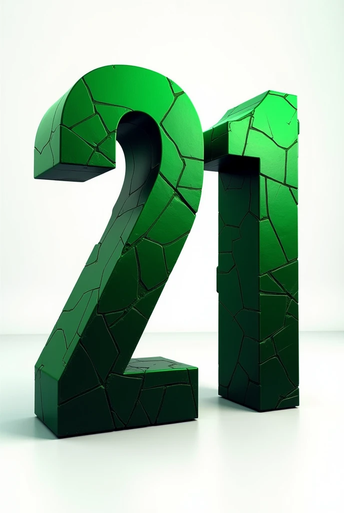 I want the number 21 in green with black undertones, another font and that it can be seen from the front, that it be a fractured font, another better one that makes the numbers look fat, NOOOO LIKE THAT, BUT THAT IT CAN BE SEEN FROM THE FRONT, THAT IT CAN BE SEEN FROM THE FRONT
