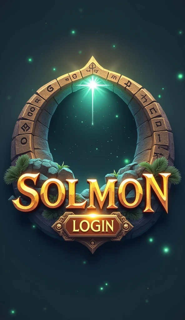 Design a visually engaging and immersive login menu for the SOLMON game, using a 3D stylized art style with a medieval elemental theme. The menu should be set within a mystical, ancient environment that reflects the game's elemental themes. The background should feature a swirling galaxy with hints of elemental energies—glowing embers, shimmering water, and vibrant earth tones—intertwined with ancient, weathered stone textures and runic symbols, creating a visually captivating scene.

At the center of the screen, place the SOLMON logo prominently, with the text rendered in a rich, gold color that exudes a sense of power and ancient wisdom. The logo should have a glowing, animated effect, reminiscent of a legendary artifact. Below the logo, include input fields for the username and password, designed with a medieval interface featuring stone-carved edges and subtle elemental accents.

Add a 'Login' button that stands out with a glowing aura, surrounded by ancient runes that pulse with energy, inviting the player to enter the game world. The button should have a metallic finish, giving it the appearance of a well-forged, enchanted item.

In the corners or subtly integrated into the background, include small, animated icons representing the different elemental creatures from the SOLMON universe. These icons should have a stylized, medieval look, with each representing fire, water, earth, and air elements in a way that adds to the overall theme without distracting from the central focus of the login menu.

Ensure the design is intuitive, user-friendly, and visually striking, creating an exciting and epic first impression that sets the tone for the SOLMON gaming experience