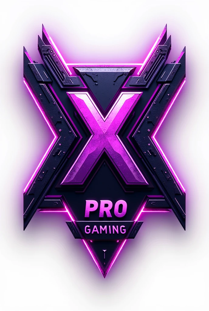 I would like to create a logo for an e-sports team called pro x gaming and I wanted the logo to be a cybernetic X written PRO Gaming in purple and black colors that would be reminiscent of gamer culture with a transparent background. 
